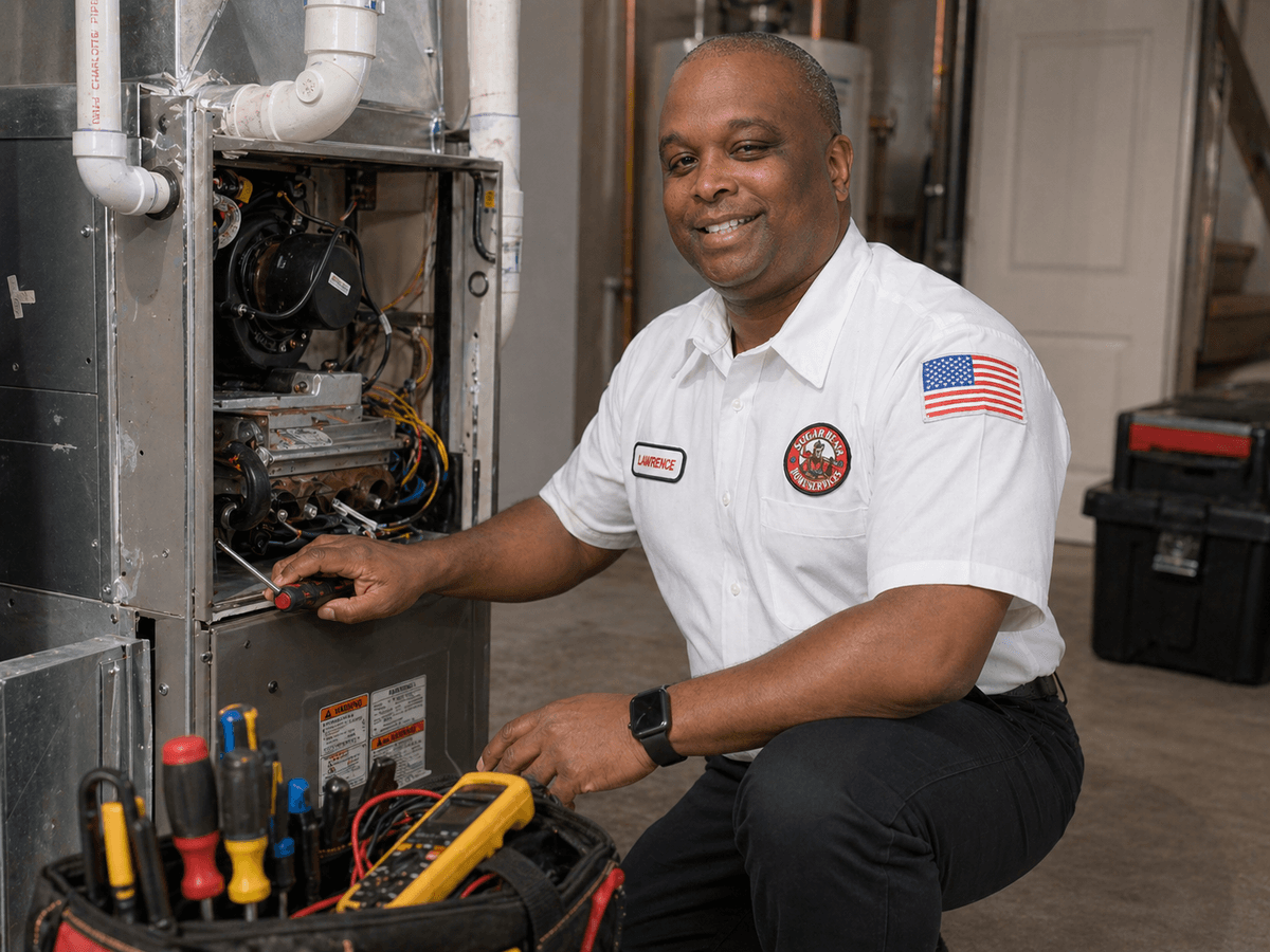 Lawrence performing furnace repair service