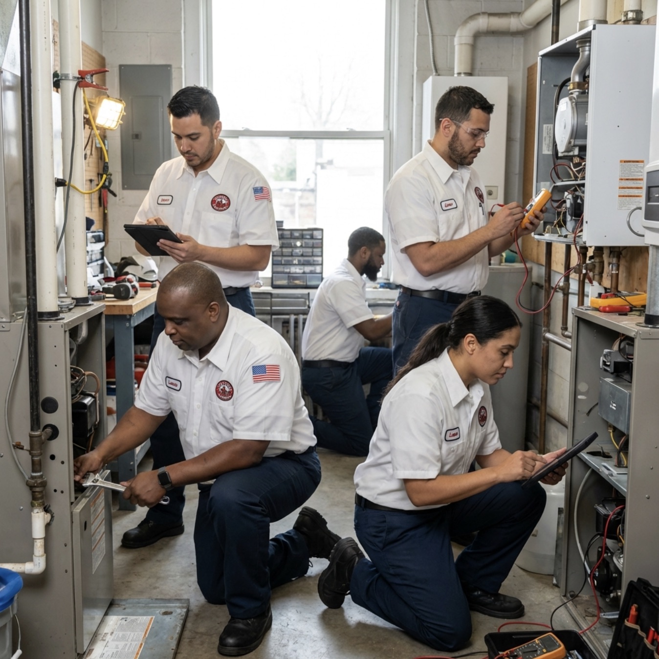 Sugar Bear technician working on plumbing repair